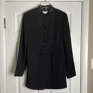 Women’s Vintage DKNY Long Black Button Down Blazer - NWOT